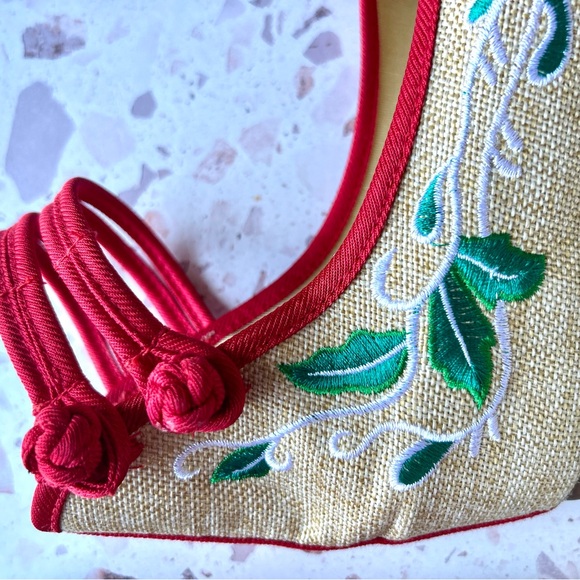 Chinese Trade Ankle Strap Embroidered Round Toe Platform Wedge Shoes Size 7.5 - Picture 6 of 13